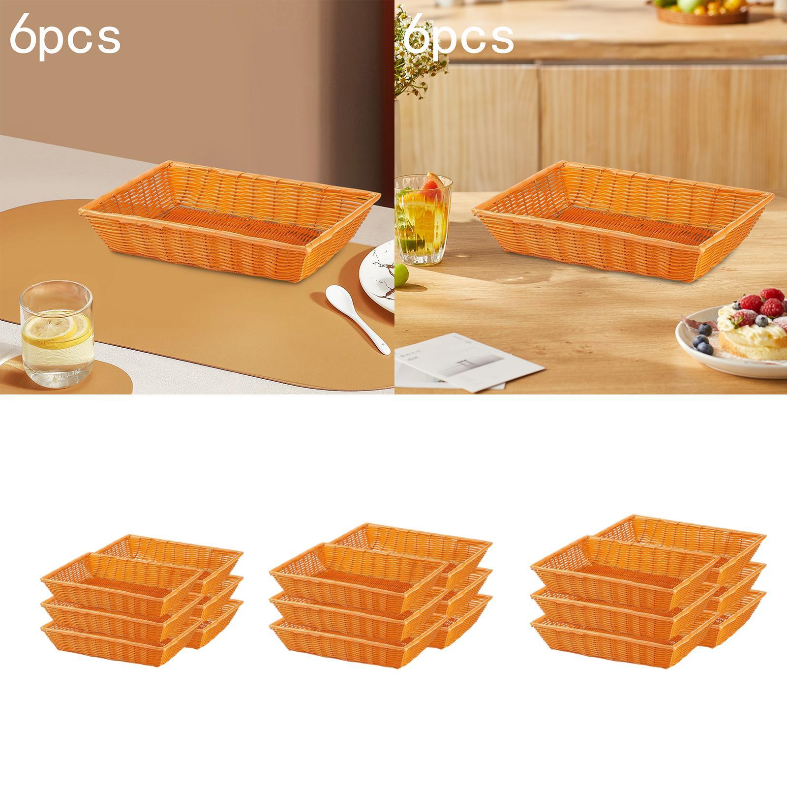 Food Snacks At Home - Rattan Style Bread Basket Set Handwoven