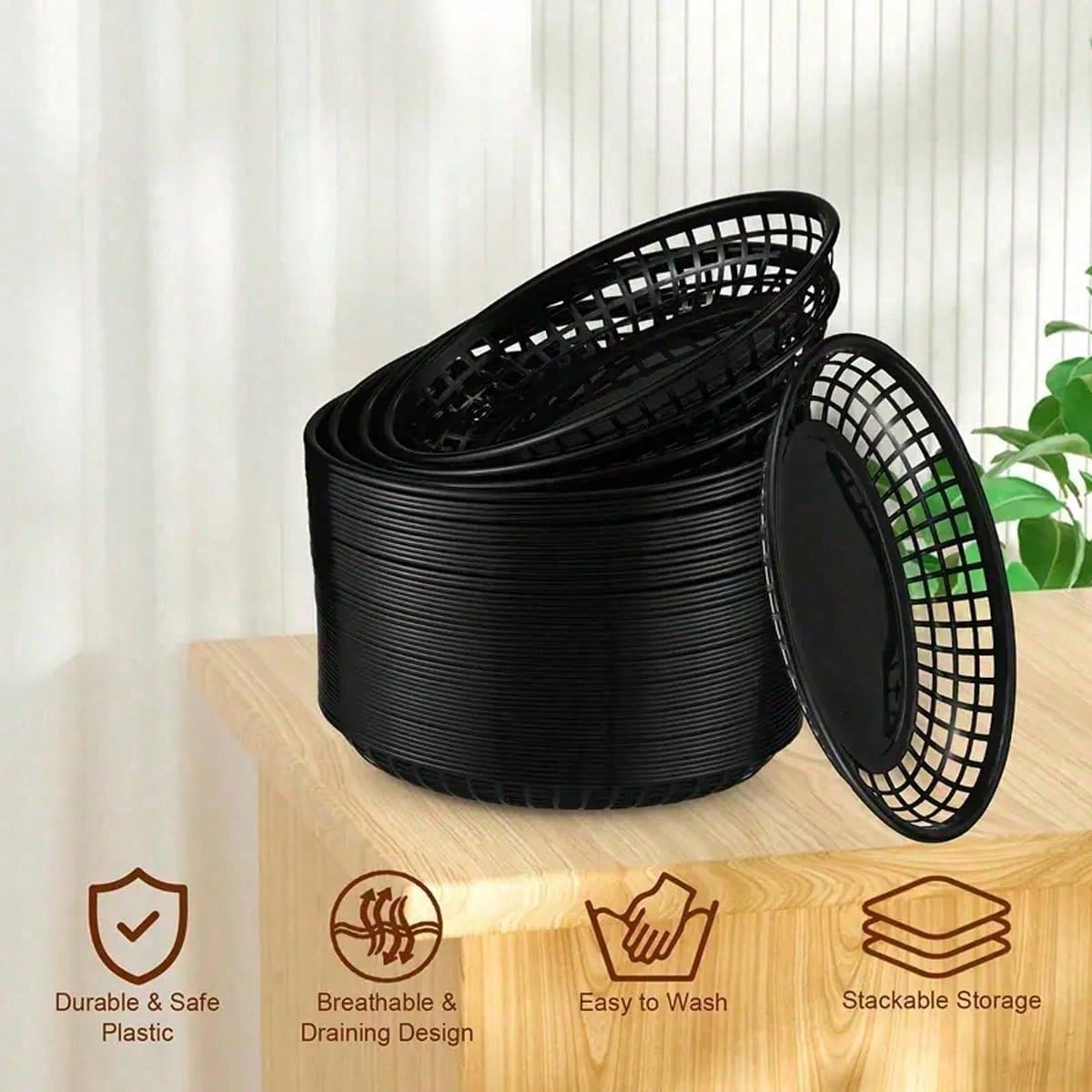 10 Oval Plastic Baskets, Porta - Food Snacks Basket review and price