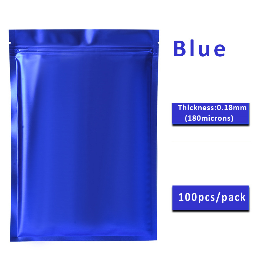 100pcs Matte Blue Foil Zipper  - Food Snacks In Usa review and price