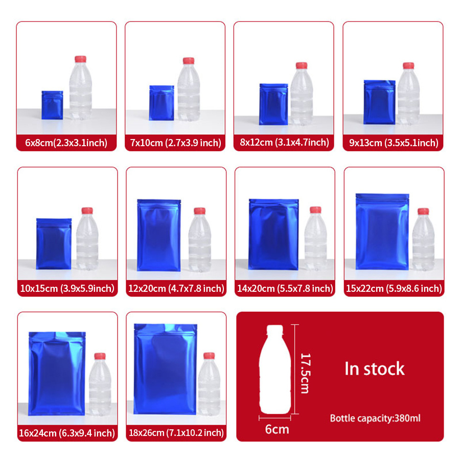 100pcs Matte Blue Foil Zipper  - Food Snacks In Usa review and price