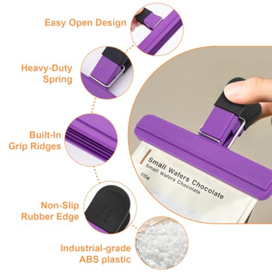 6 Pack Chip Clips, Large Plast - Food Snacks At Home review and price